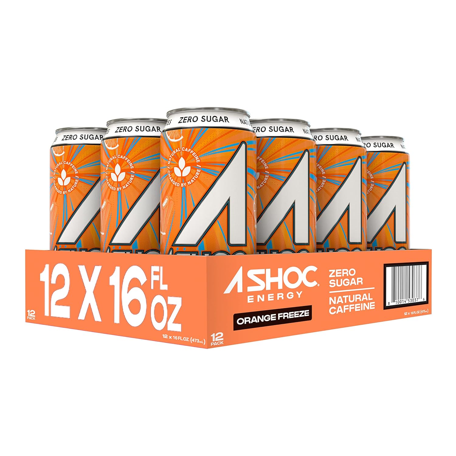A SHOC Performance Energy Drink, Blue Raspberry, 16 Ounce Can, Natural Energy Blend, BCAAs, Ocean Mineral Electrolytes, and No Chemical Preservatives, 12-pack - Image 2